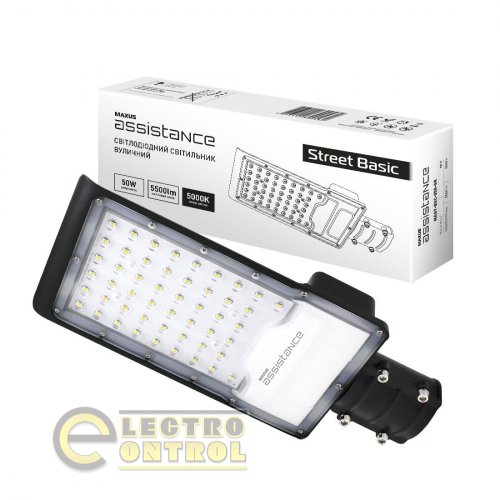 Світильник вуличний MAXUS MAST-BSC-050-GR assistance Street Basic 50W 850 GR