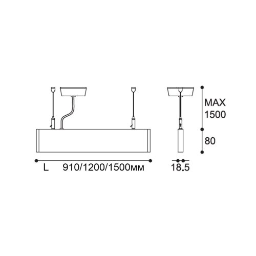 Светильник линейный MAXUS MASL-30-84-09UDCL-BL assistance Line Slim Pro 30W 80Ra 4000 900mm 140B UpDown IP20 Black linkable