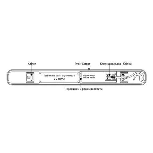 Світлодіодний лінійний світильник MAXUS 1-MBT-4550-PC Batten Light 45W 5000K IP65