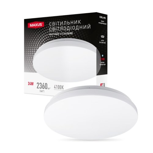 Светильник светодиодный настенно-потолочный MAXUS 1-MCL-2441-01-C Ceiling light 24W 4100K C (круг)