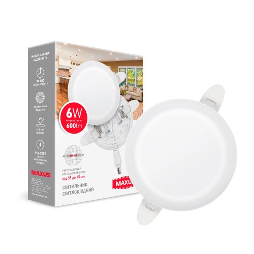 Светильник светодиодный MAXUS 1-MSP-0641-CA SP Adjustable 6W 4100K Circle