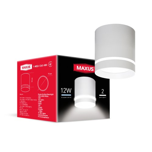 Світильник світлодіодний MAXUS 1-MSD-1241-WH Surface Downlight 12W 4100K White