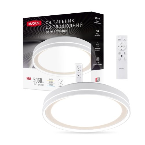 Светильник светодиодный настенно-потолочный MAXUS 1-MFCL-50R-Line Functional Ceiling light 50W 3CCT Remote Line (с пультом дистанционного управления)