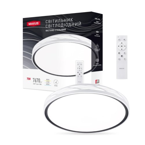 Светильник светодиодный настенно-потолочный MAXUS 1-MFCL-75R-Art Functional Ceiling light 75W 3CCT Remote Art (с пультом дистанционного управления)