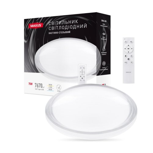 Светильник светодиодный настенно-потолочный MAXUS 1-MFCL-75R-Aura Functional Ceiling light 75W 3CCT Remote Aura (с пультом дистанционного управления)