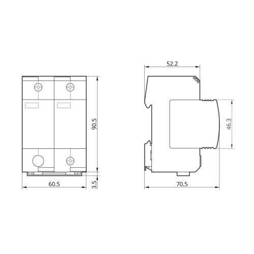 Устройство защиты от импульсных перенапряжений Takel 513806 SPD-PV T1+T2 (B+C) DC 600V 2Р
