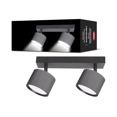 Точечный накладной поворотный светильник без лампы MAXUS 2-MAX-SW-GX53-BL Wave Spot Base GX53x2 Black