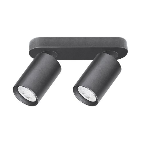 Точечный накладной поворотный светильник без лампы MAXUS 2-MAX-SL-GU10-BL Spot Light Base GU10x2 Black