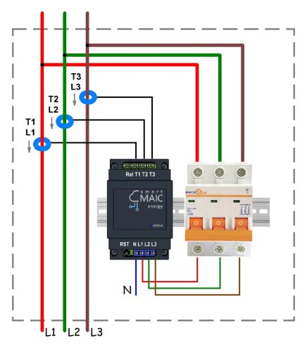Умный счетчик электроэнергии с WiFi Smart-MAIC D103-R15, трехфазный, кольца Роговского, 1500А