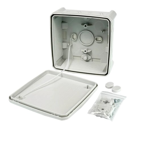 Монтажная коробка UEC JB-100-100-050-F-IP66-GR для открытой установки без отверстий 100х100х50мм IP66 со скобами серая