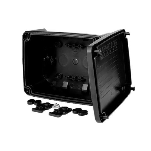 Коробка монтажна UEC JB-146-105-065-F-IP67-BL для відкритого встановлення без отворів 146х105х65мм IP67 із скобами чорна