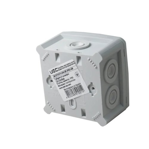 Коробка монтажна UEC JB-075-075-048-GF-IP65-GR для відкритого встановлення75х75х48мм IP65 із скобами сіра