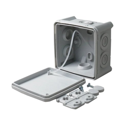 Коробка монтажна UEC JB-075-075-048-GF-IP65-GR для відкритого встановлення75х75х48мм IP65 із скобами сіра