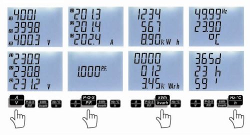 Анализатор сети FRER QUBO L Q96P3L005MCQ2, RS485 Modbus RTU, 400V, 1-5A