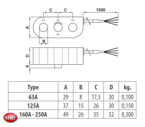 Анализатор сети модульный FRER NANO Q52D3L125X4C2, 400V, 1-5A