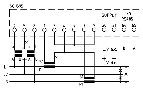 Анализатор сети модульный FRER NANO MCUP0H005MCQ2O, RS485 Modbus RTU, 100-400V, 1-5A