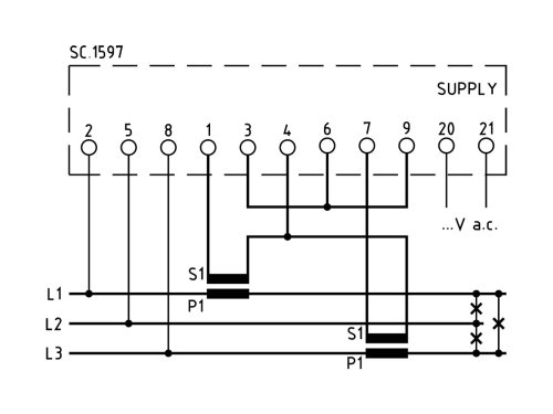 Анализатор сети модульный FRER NANO Q52P3L005X4C2, RS485 Modbus RTU, 100-400V, 1-5A