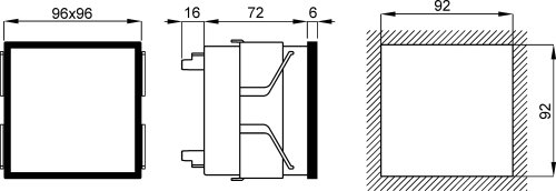 Анализатор сети щитовой FRER Q96B4W005PCQS, 96×96mm, LED дисплей, PROFIBUS, питание 115-230V AC