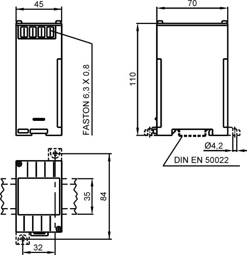 Перетворювач напруги FRER MCOVC1500X05L 0–500V DC 0-5mA