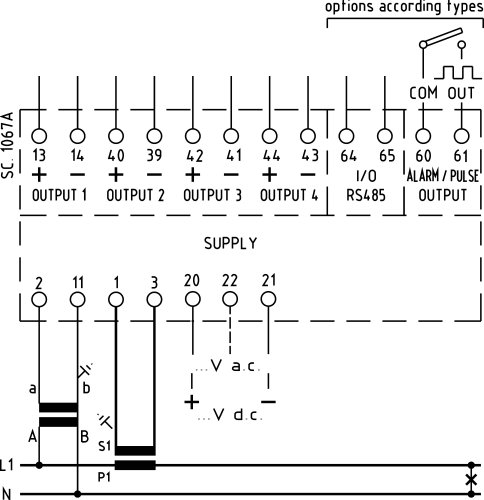 Перетворювач напруги FRER MCOVS1100X42S 0–100V AC 4-20mA