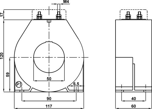 Трансформатор тока измерительный FRER TAT050150X01 TAT050 150A 150/1