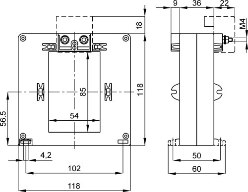 Трансформатор тока измерительный FRER TAT0851K0X05V TAT085 1000A 85×54 1000/5