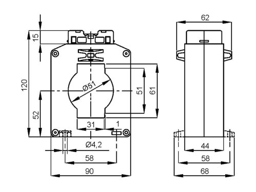 Трансформатор тока высокоточный FRER TAT0612K0Y05 TAT061 2000A 61×31 2000/5