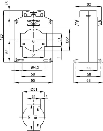 Трансформатор струму вихід 4-20mA FRER MAT061PROG42 MAC061 200–1200A 61×31
