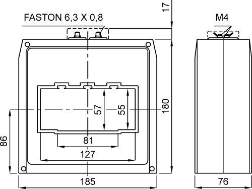 Трансформатор струму вихід 4-20mA FRER MAT1272K5X42 MAT127 2500A 127×55