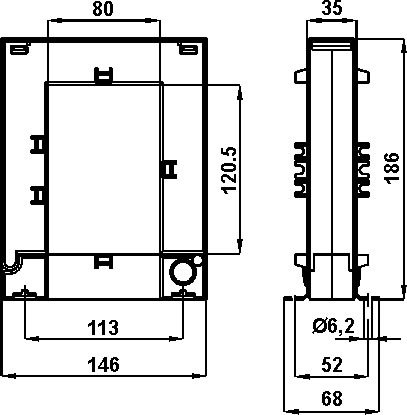 Трансформатор тока разъемный FRER TAA1221K5X05 TAA122 1500A 80,5×120 1500/5