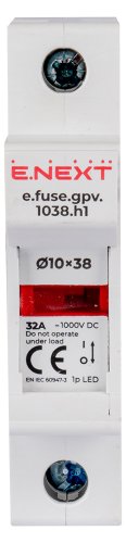 Держатель предохранителя Enext i0300007 на DIN-рейку e.fuse.gpv.1038.h1 gPV под предохранитель 10х38 1р 32А