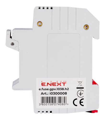 Утримувач запобіжника Enext i0300008 на DIN-рейку e.fuse.gpv.1038.h2 gPV під запобіжник 10х38 2р 32А