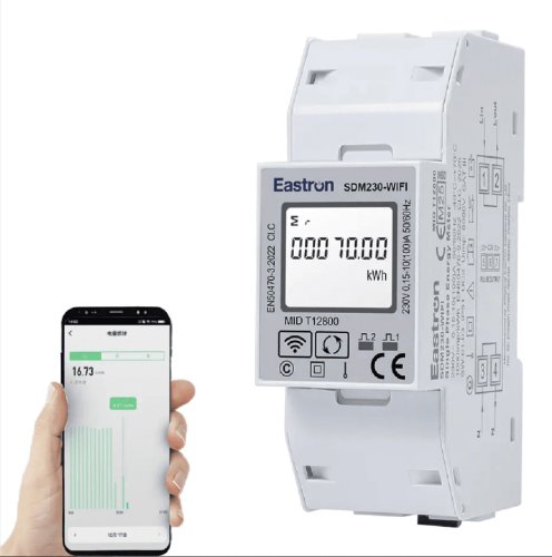 Однофазный анализатор сети Eastron SDM230-WIFI TUYA 100А класс 1 WIFI