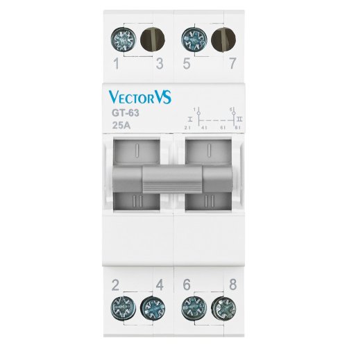 Модульный переключатель нагрузки Vector VS GT2025 GENESIS 2P 25А (1-0-2)